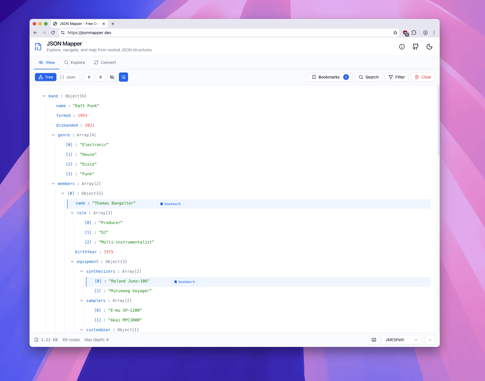 JSON Mapper screenshot