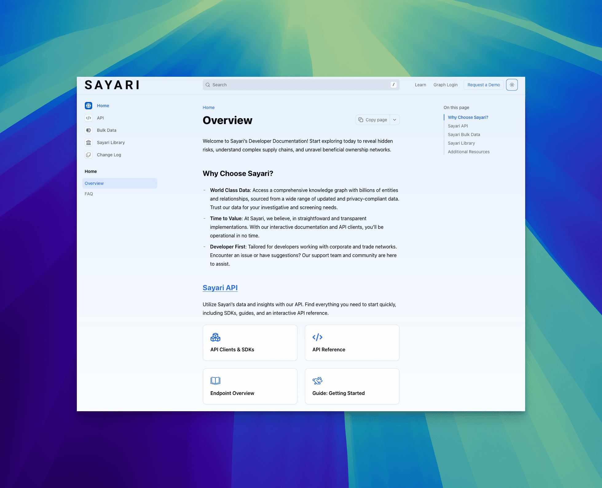 Sayari Fern Documentation screenshot